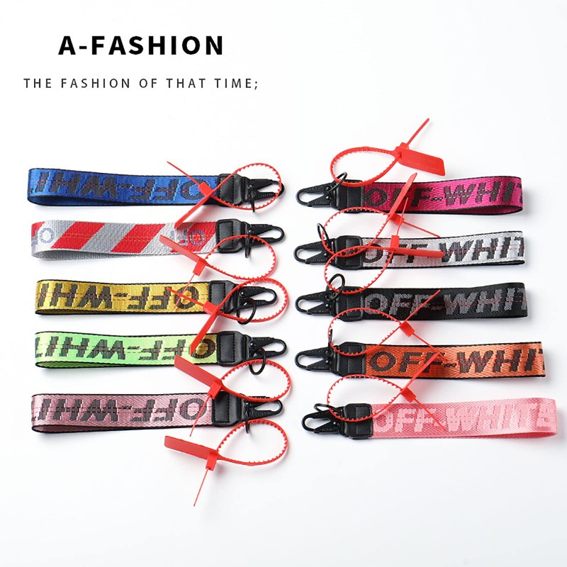 LUVEHANDICRAFT Classic Keychain, Lanyard Keychain, White Wristlet Keychain Lanyard for