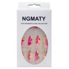 NGMATY Press On Nails Summer Floral Painted French Tropical Medium