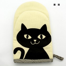 KW-362-51 Mittens Nekomanju Cat Potholder Black