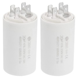 PATIKIL CBB60 20uF Running Capacitor,2Pcs AC 250V 4 pins 50/60Hz Cylinder 1.52 x 2.54inch for Water Pumps, Washing Machines Motor Start