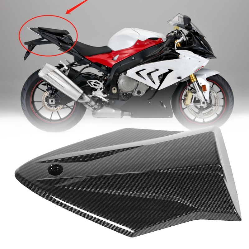 Carbon Fiber Style Motorcycle Passenger Seat Fairing with Mounting Accessory