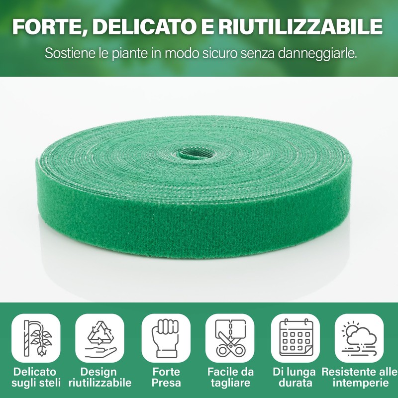 STOWBERRY Fascette per piante rampicanti, rotolo da 10 m x