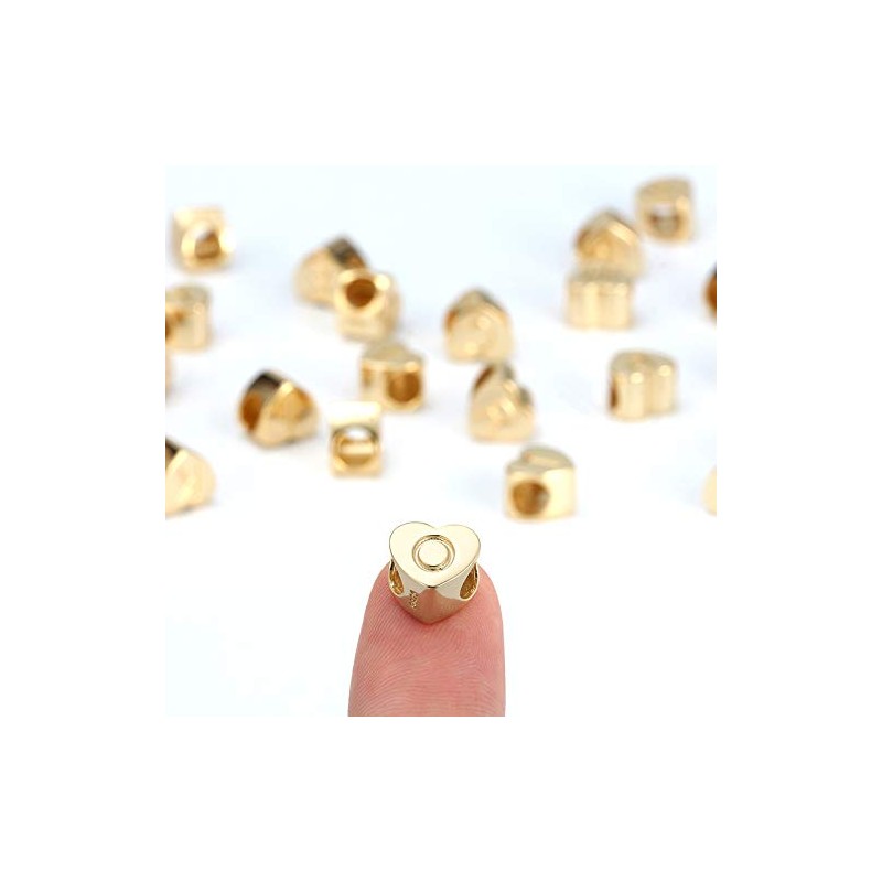 Initial Heart Charms for Bracelet or Necklace for Women by