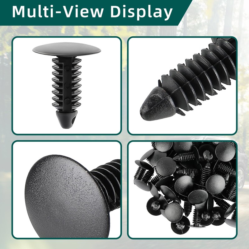 AUTOKAY 100Pcs 8mm Bumper Clips Auto Car Hole Plastic Rivets