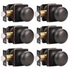 GOBEKOR Modern Passage Door Knob, 6 Pack Keyless Oil Rubbed