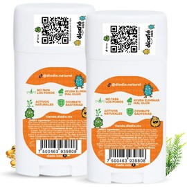 DIADIE KIDS, Desodorante para Niños, Niñas, desodorante Natural, No tapa los poros, Barra, Elimina mal olor, 60g, 2 Pack