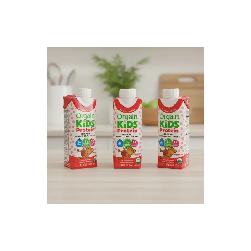 Orgain Kids Proteina Sabor Fresa Para Niño 3pack 244ml