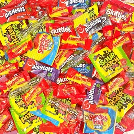 Assorted Bulk Candy Individually Wrapped Candy Mix - Pinata Candy for Party Bags - Bag Fun Size Candy - Sour Patch Kids - Skittles - Swedish Fish - Starburst & more (Mix, 1 lb)