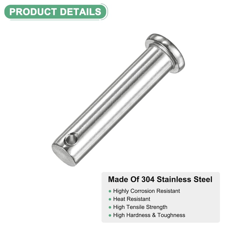 M METERXITY 6-Pack Single Hole Clevis Pins, M10 x 50mm