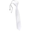 TigerTie Security Tie Plain Pre-Tied with Elastic Band in White,