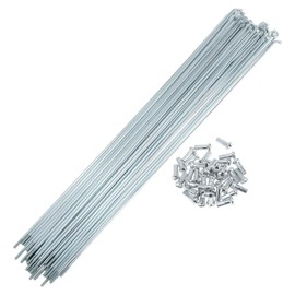 A ABSOPRO 36 Set 13G Bicycle Spokes 299mm Bike Wheel Spokes Galvanized Carbon Steel Silver Tone