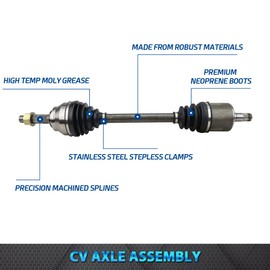 Bode-man Front Driver Side CV Axle Half Shaft Assembly for 2004-2006 Nissan Quest w/ 5 Spd. Automatic Trans. and 2007-2009 Nissan Quest