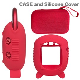 Hard Carrying Case and Silicone Cover for JBL Clip 4 Portable Bluetooth Speaker, Protective Travel Case Storage for JBL Clip 4 (Hard Case+Silicone Cover) (Red)
