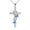 Sterling Silver Zirconia Infinite Cross Butterfy Necklace for Women