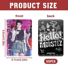 CWED 55 Baby Monster Photo Cards, Hello Monstiez, Kpop Photocards, Blackpink Merch Album, Gift Set for Fan Girls