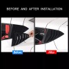 necar2020 Car Rear Quarter Window Louver Trim Glossy Black Cover