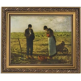 Gerffert Collection The Angelus Religious Framed Portrait Print, 13 Inch (Ornate Gold Tone Finish Frame)
