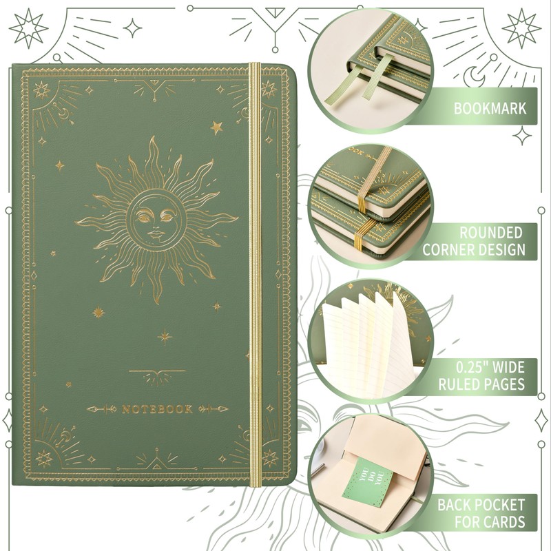 Artfan Ruled Notebook/Journal – Premium Thick Paper Faux Leather Classic
