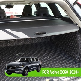 Liizoo Cargo Cover for Volvo XC60 2018 2019 2020 2021 2022 2023 2024 2025 Accessories Rear Trunk Cover Rear Trunk Security Cover Shielding Shade, Black