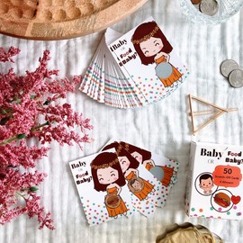 50 Baby Shower Game Scratch Off Lottery Tickets | Diaper Raffle Card Game | 4 Winner | Door Prizes | Ice Breaker | Fun Party Game | Girl Boy Neutral Gender Reveal | Baby or Food Baby HappiBox (Yellow)