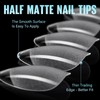 TOMICCA 504 Pieces American Almond Nail Caps 12 Sizes Clear