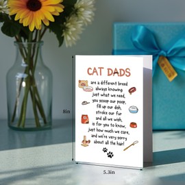 Supoeguk Cute Cat Dad Father's Day Card, Funny Father's Day Cards from Cats, Birthday Gifts for Men Cat Owners, Cats Dads Are A Different Breed