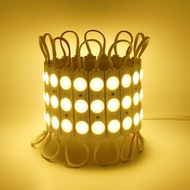 VIMLED 12 V LED Injection Modules - Pack of 20 x 1.4 W / 130 LM in Warm White - IP67 Waterproof SMD LED Injection Modules for Lighting for Light Advertising, Ambience or as a Work Light