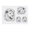 4 x 'Lion Side Profile' Temporary Tattoos - Water Resistant,
