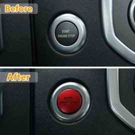 LLKUANG Red & Silver Engine Start Stop Push Button Switch Sticker Cover for LR4 Discovery 4 & Land Rover Range Rover Sport 2010-2013 Aluminum Alloy Car Accessory (Red)