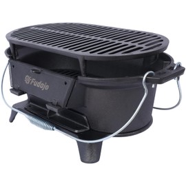 ESPIDOO Fudajo Portable Outdoor Grill: Metal Charcoal BBQ with Foldable Stand & Handle for Camping, Picnics, Tailgating - Compact Design for Solo Cooks & Small Gatherings