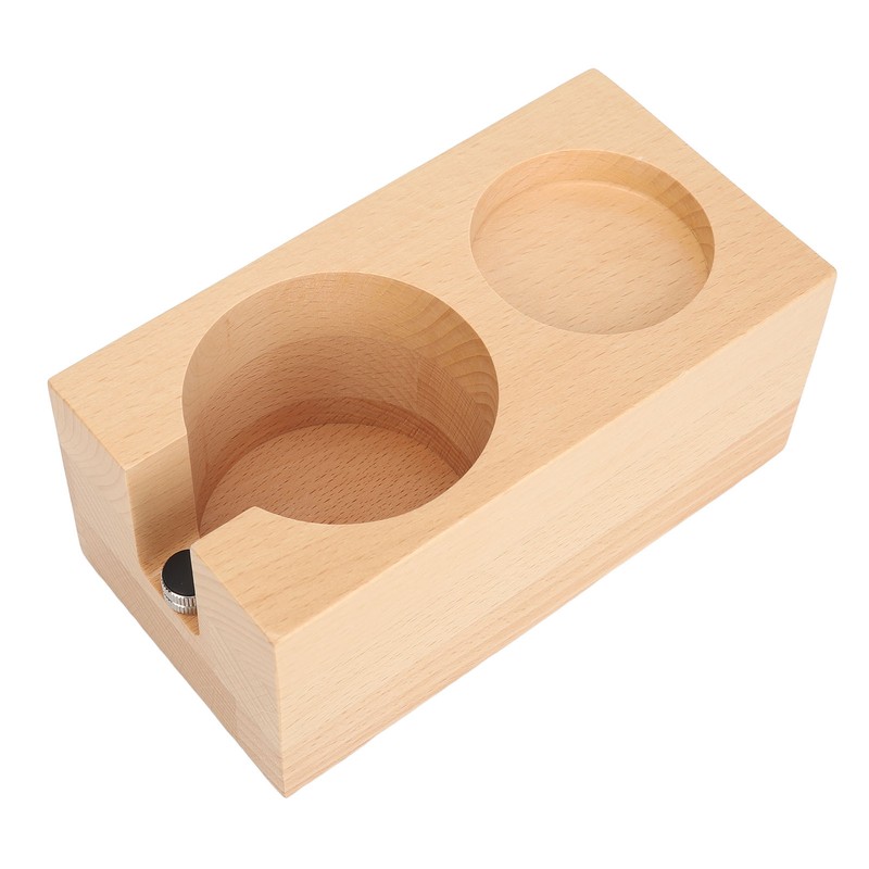 Wooden Coffee Tamper Station Stable Prevent Slip Coffee Tamper Holder