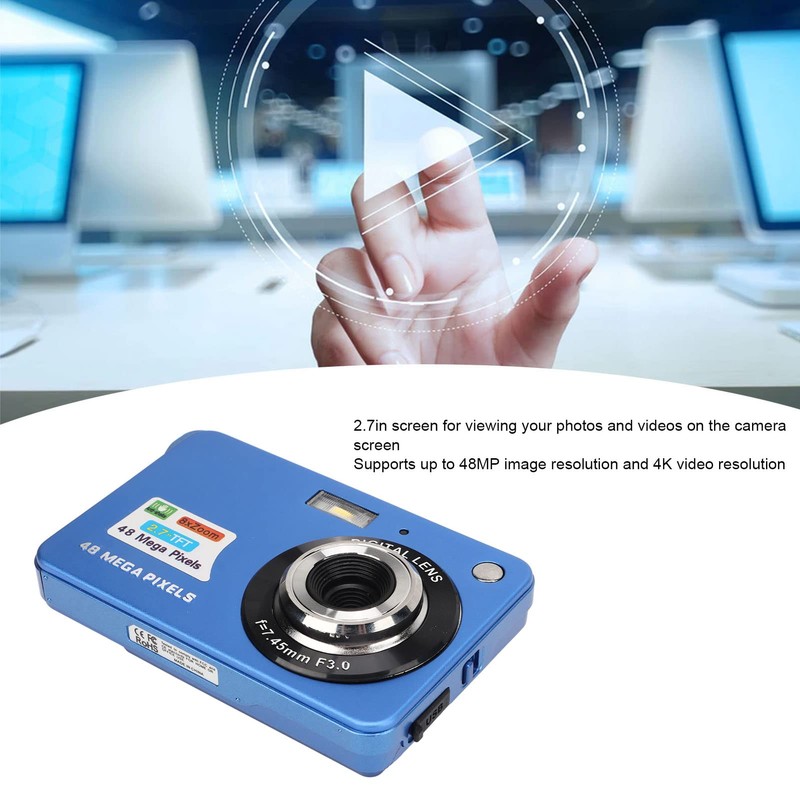 4K Digital Camera, Vlogging Camera, 2.7in LCD Display, 48MP 8x