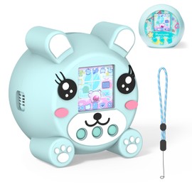 for Punirunes – Cute Mouse Silicone Protective Case in Pink & Blue, Shockproof & Scratch-Resistant Cover with Lanyard, Lightweight & Easy to Carry (Blue)