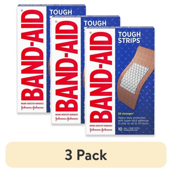 Unbranded (3 pack) Tough Strips Adhesive Wound Bandage, Extra Large,