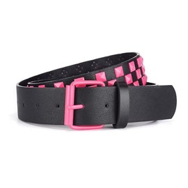 Jdlsppl Women's Faux Leather Belt Punk Rock Pyramid Stud Goth Style Spiked Casual Fashion Thick Gothic Studded Belts, Rose, X-Small-Large