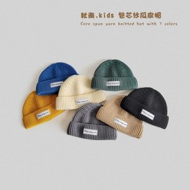 2025 New Fashion Versatile Korean Baby Hat for Autumn/Winter (6 Months Old, 40-48cm) (Elastic)/Gray 3ea