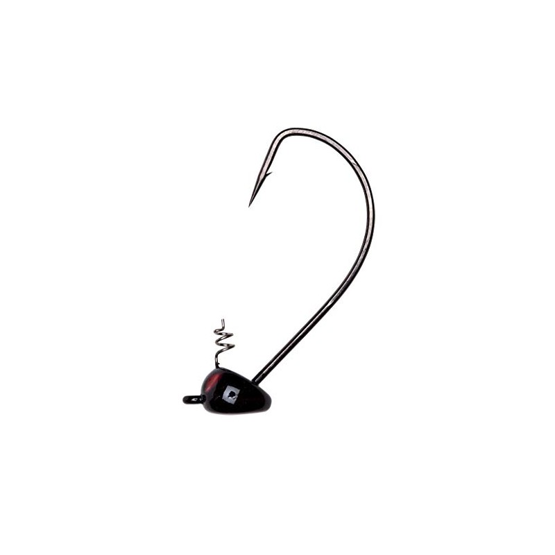 Yum Lures Pumpkin Ed Jig Hook 3/0 (Black, 3/16-Ounce)