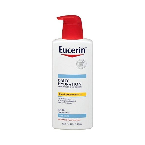 Eucerin Daily Hydration Moisturizer & Sunscreen Lotion SPF 15 16.9 oz (Pack of 5)