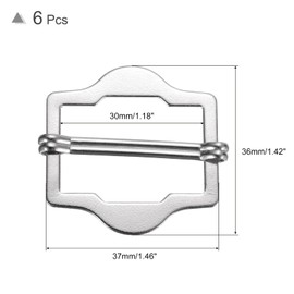 sourcing map 6Pcs Metal Adjuster Slide Buckles, 30mm Webbing Strap Roller Pin Clip Buckle Tri Glide for Vest, Suit, Bag Replacement Part (Silver)