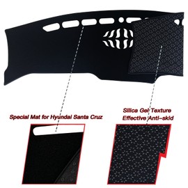 KEEGTBOX Dash Mat Cover Custom Interior Center Console Compatible with Hyundai Santa Cruz Truck SE SEL Premium and Limited 2022 2023 up Dashboard mat Covers Accessories (Black Trim)