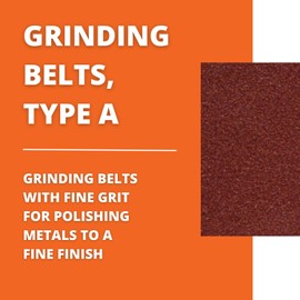 Fein Grinding Belts for Fine Finish Metal Polishing - Heavy Cotton Fabric, Full Resin Bond with Corundum, 320 Grit, Type A, 3 x 79, 10-Pack - 69903018000