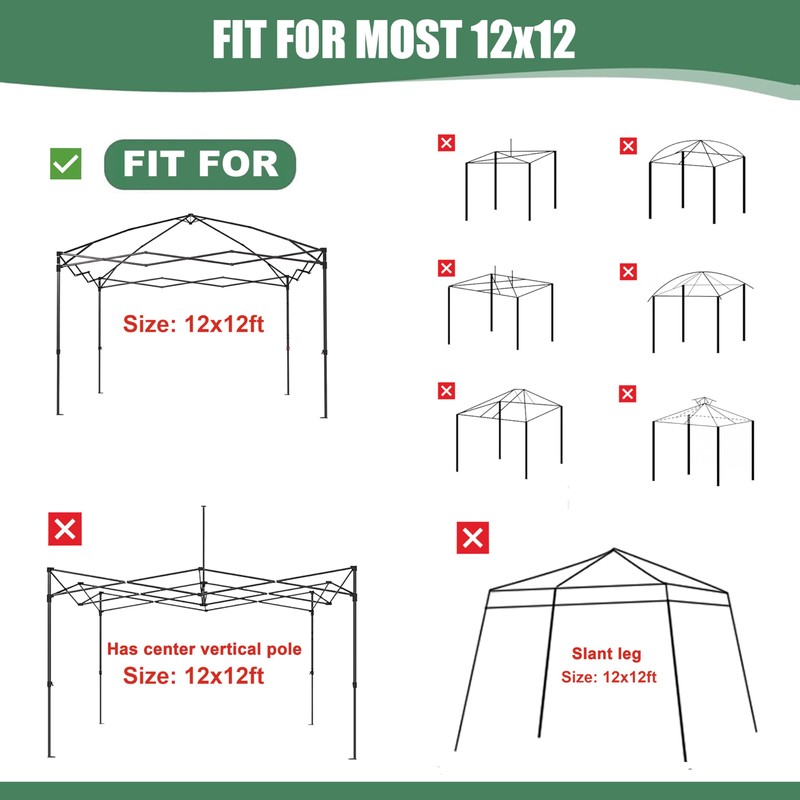 SCOCANOPY Replacement Top with Air Vent and Buckle for 12x12