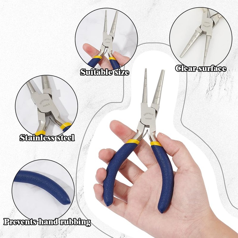 BENECREAT Wire Loop Pliers with Non-Slip Handle, Precision Round Pliers