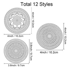 INFUNLY 8PCS Round Frame Cutting Dies for Card Making Circle Flowers Die Cuts Round Layered Background Metal Cutting Dies Rings Decorative Labels Embossing Stencil for DIY Scrapbooking Crafts Supplies
