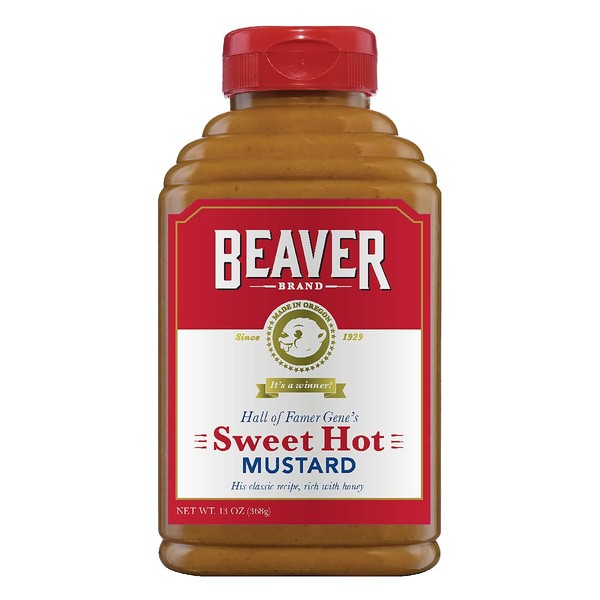 Beaver Sweet Hot Mustard, 13 Ounce Squeeze Bottle (Pack of 6)