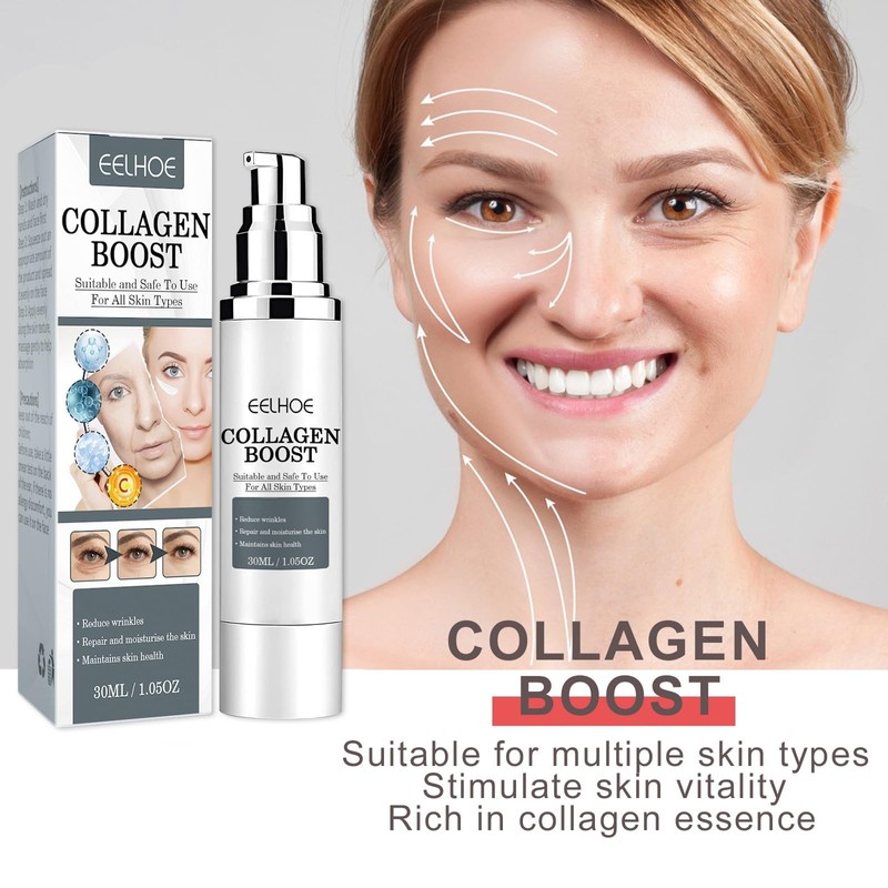 3Pcs EELHOE Collagen Boost Anti Aging Serum, EELHOE Anti-Wrinkle Cream,