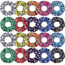 WILLBOND 20 Coleteros Deportivos de Cabello de Fútbol Liga Elástica de Fútbol de Satén Seda Scrunchies de Fútbol para Accesorios Pelo(Colores Mixtos)