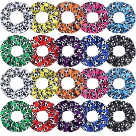 WILLBOND 20 Coleteros Deportivos de Cabello de Fútbol Liga Elástica de Fútbol de Satén Seda Scrunchies de Fútbol para Accesorios Pelo(Colores Mixtos)