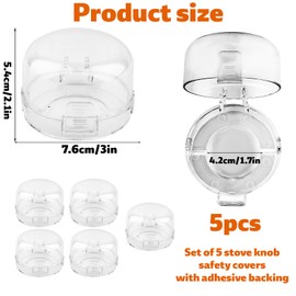 5pcs Stove Knob Safety Covers, 3in Child Proof Oven Knob Safeguards Child Safety Heat Resistant Protective Cover Childproof Stove Lock Baby Proofing for Gas & Electric Burner
