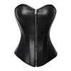 Kiwi-rata Faux Leather/Leather Look Zip Bustier Corset with G-String -